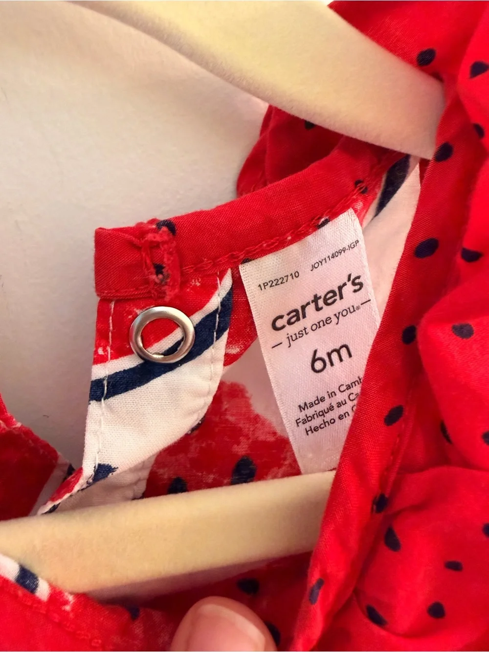 Carter's Red Watermelon Infant Romper with Navy